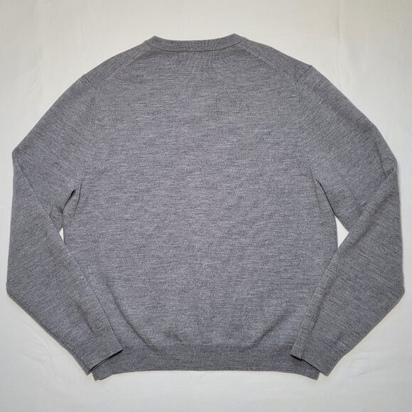 Brooks Brothers Sweater Men's Classic Gray V-Neck Merino Wool Pullover Size M - Picture 7 of 8